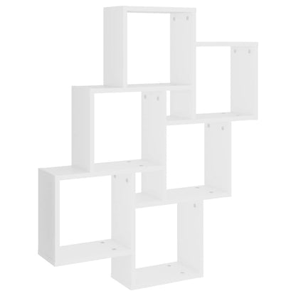 807169 vidaXL Wall Cube Shelf White 78x15x93 cm Engineered Wood