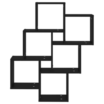 vidaXL Wall Shelf | Black | Engineered Wood | Medium | Wall Shelf | Cubic