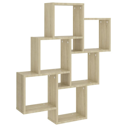807172 vidaXL Wall Cube Shelf Sonoma Oak 78x15x93 cm Engineered Wood