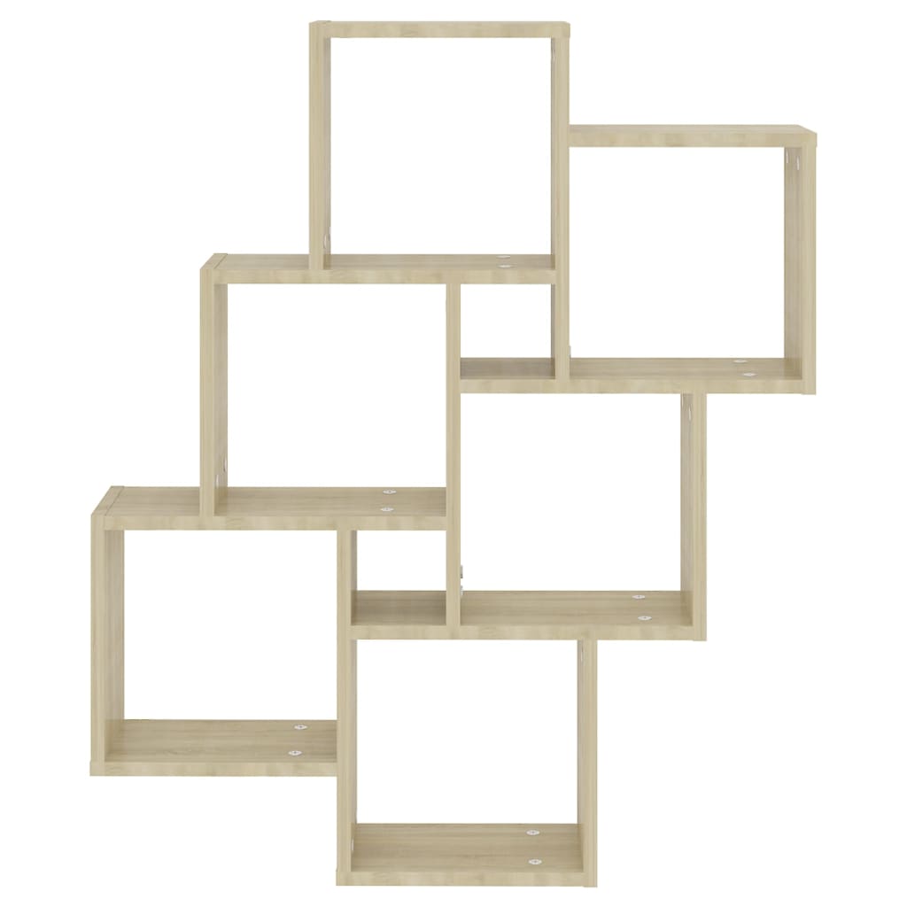 vidaXL Wall Cube Shelf Sonoma Oak 78x15x93 cm Engineered Wood