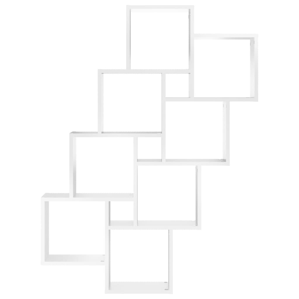 vidaXL Wall Cube Shelf White 90x15x119 cm Engineered Wood