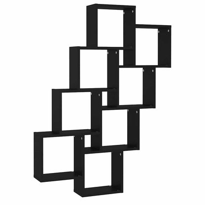 807179 vidaXL Wall Cube Shelf Black 90x15x119 cm Engineered Wood