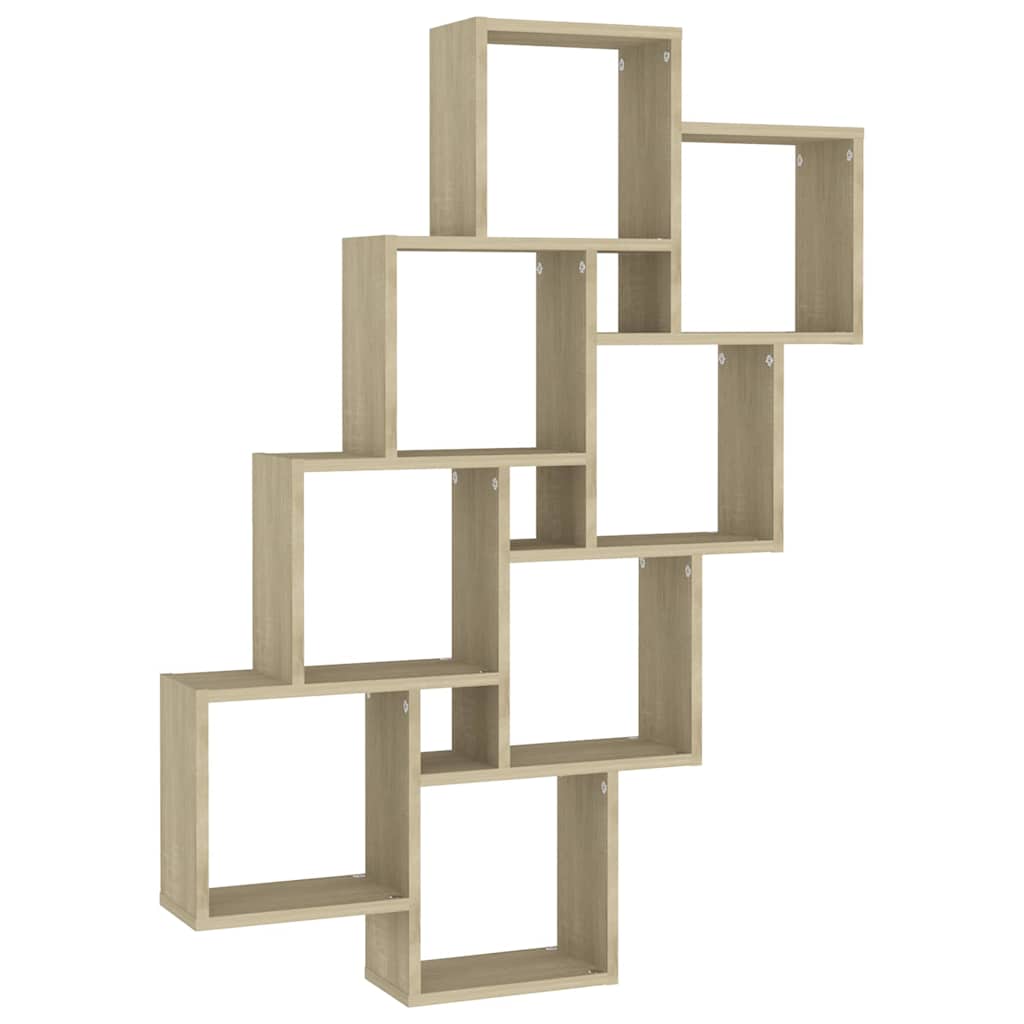 807181 vidaXL Wall Cube Shelf Sonoma Oak 90x15x119 cm Engineered Wood