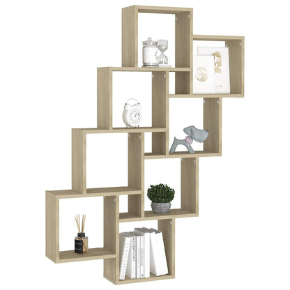 807181 vidaXL Wall Cube Shelf Sonoma Oak 90x15x119 cm Engineered Wood
