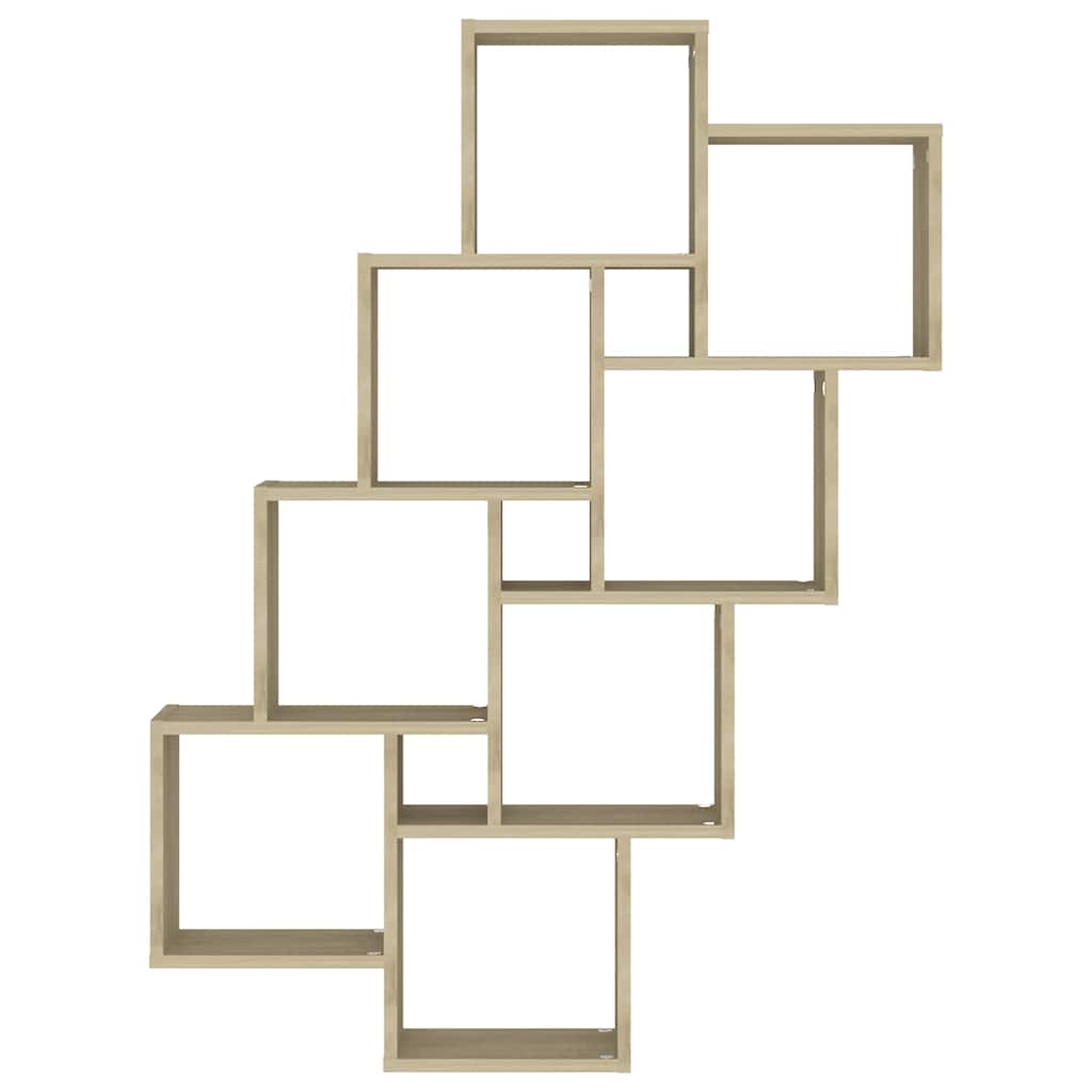 807181 vidaXL Wall Cube Shelf Sonoma Oak 90x15x119 cm Engineered Wood