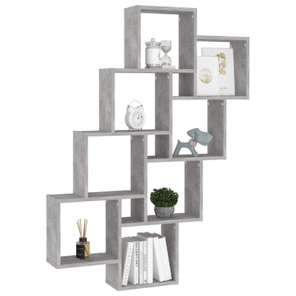 807182 vidaXL Wall Cube Shelf Concrete Grey 90x15x119 cm Engineered Wood