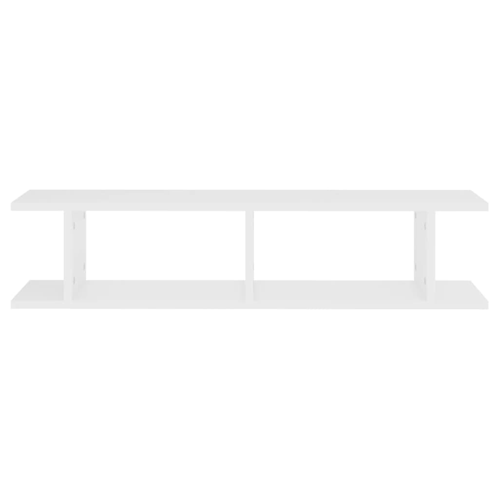 vidaXL Wall Shelf 2 pcs White 90x18x20 cm Engineered Wood