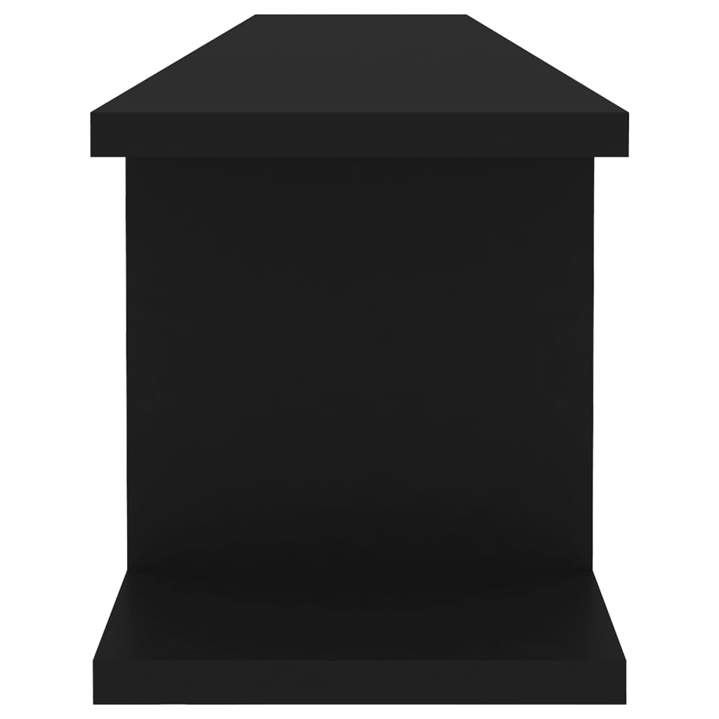 vidaXL Wall Shelf 2 pcs Black 105x18x20 cm Engineered Wood