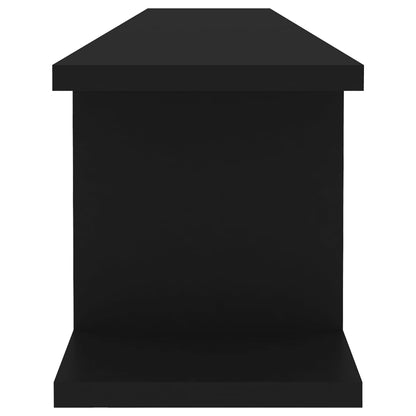 vidaXL Wall Shelf 2 pcs Black 105x18x20 cm Engineered Wood