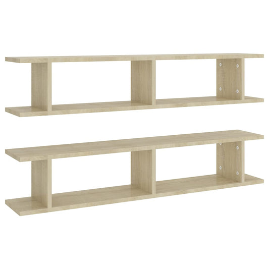 vidaXL Wall Shelf | Set of 2 | Sonoma oak | Engineered wood | Medium