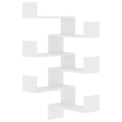807224 vidaXL Wall Corner Shelves 2 pcs White 40x40x50 cm Engineered Wood