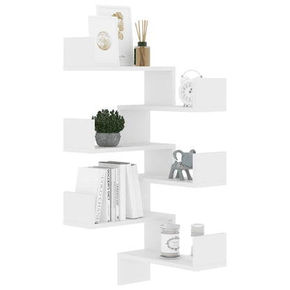 807224 vidaXL Wall Corner Shelves 2 pcs White 40x40x50 cm Engineered Wood
