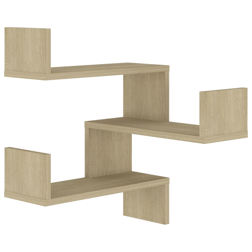 vidaXL Wall shelves Corner Mount, Wall-Mounted Sonoma Oak