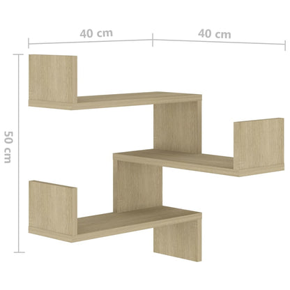 vidaXL Wall shelves Corner Mount, Wall-Mounted Sonoma Oak