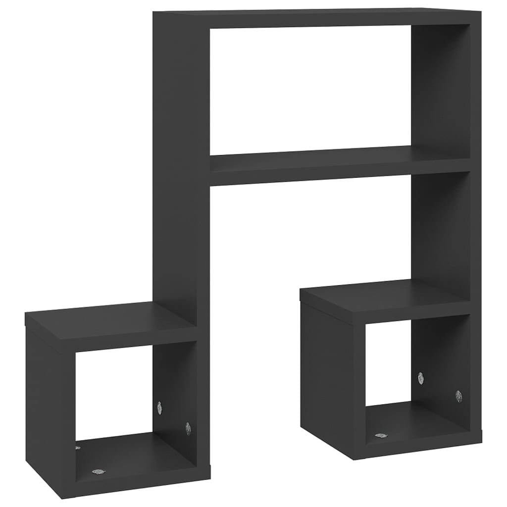 vidaXL Wall Shelf 2 pcs Grey 50x15x50 cm Engineered Wood