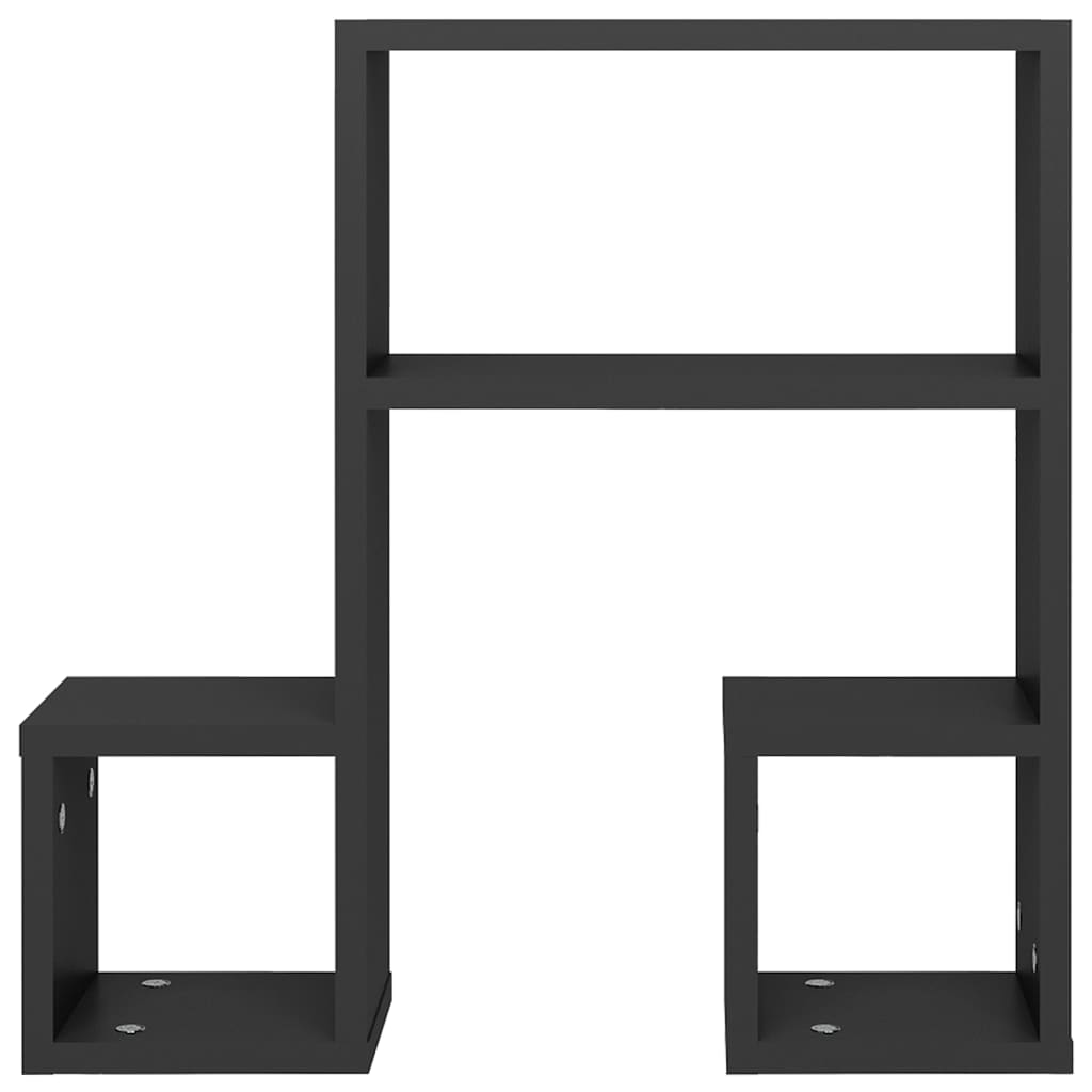 vidaXL Wall Shelf 2 pcs Grey 50x15x50 cm Engineered Wood