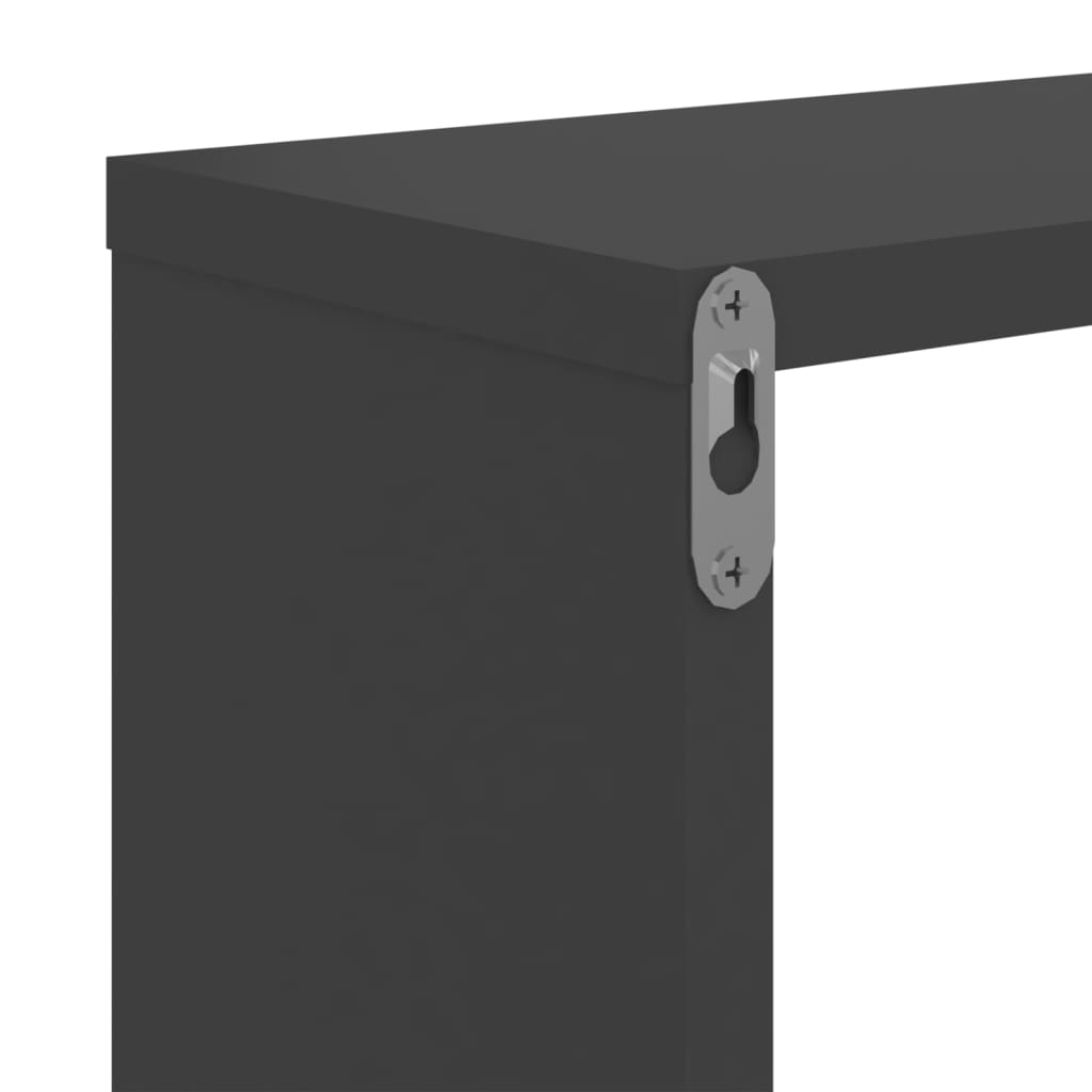 vidaXL Wall Shelf 2 pcs Grey 50x15x50 cm Engineered Wood