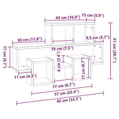 vidaXL Car-shaped Wall Shelf White 82x15x51 cm Engineered Wood