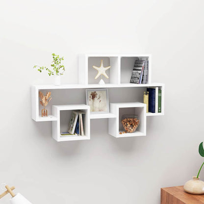 807250 vidaXL Car-shaped Wall Shelf White 82x15x51 cm Engineered Wood