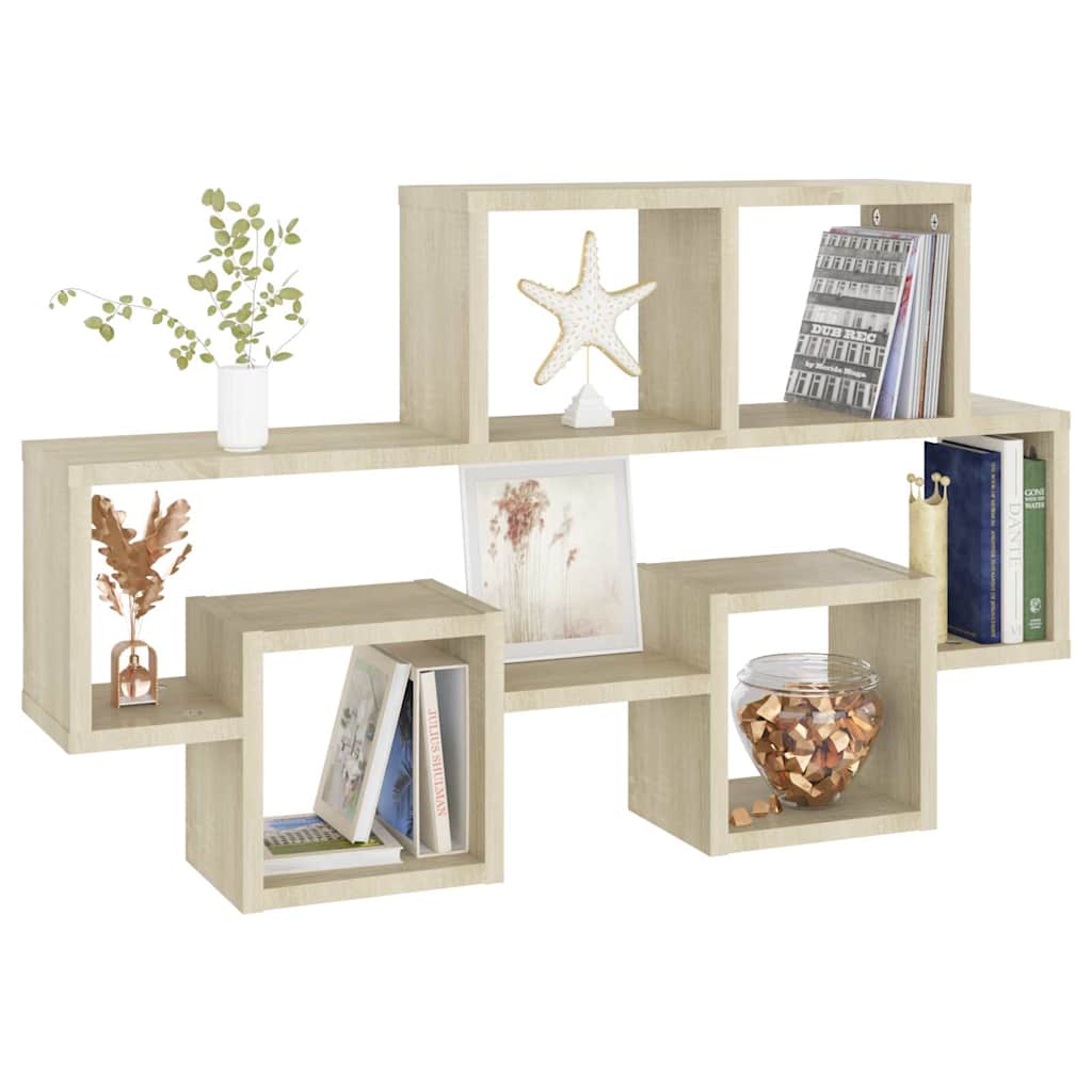 807253 vidaXL Car-shaped Wall Shelf Sonoma Oak 82x15x51 cm Engineered Wood