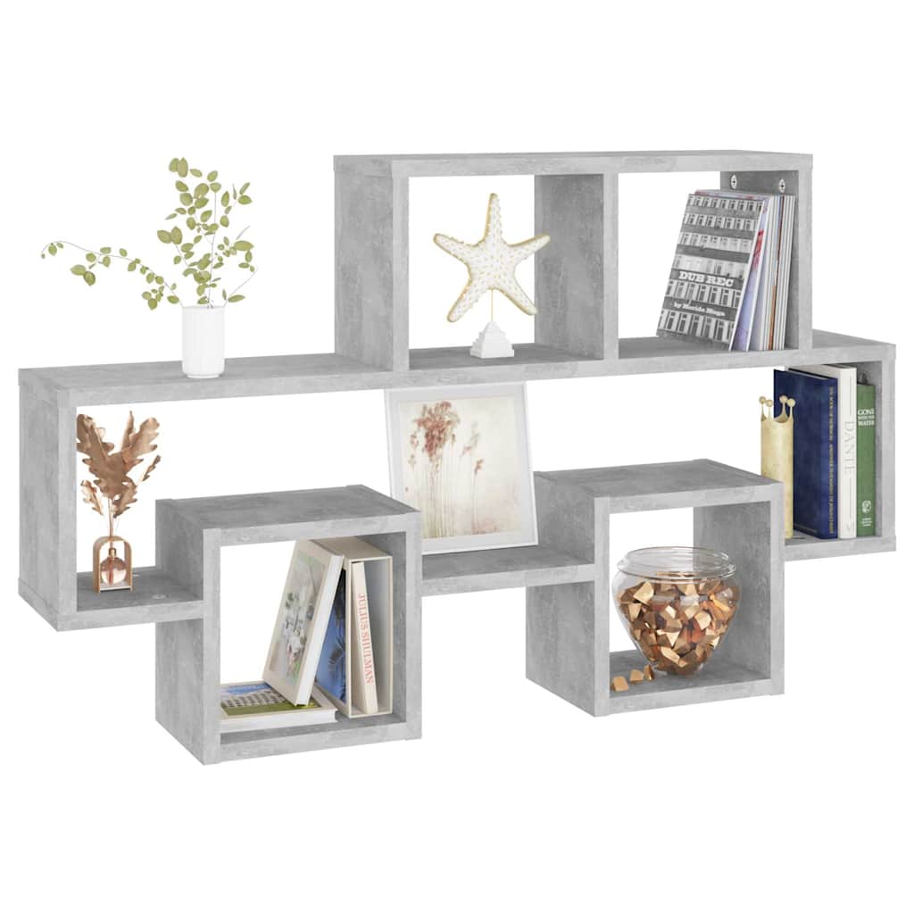 807254 vidaXL Car-shaped Wall Shelf Concrete Grey 82x15x51 cm Engineered Wood
