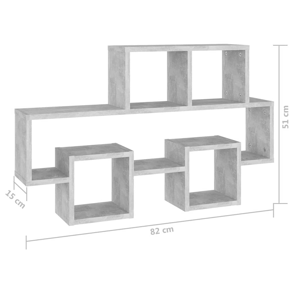 807254 vidaXL Car-shaped Wall Shelf Concrete Grey 82x15x51 cm Engineered Wood