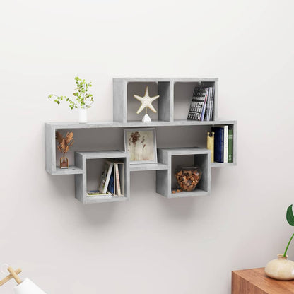 807254 vidaXL Car-shaped Wall Shelf Concrete Grey 82x15x51 cm Engineered Wood