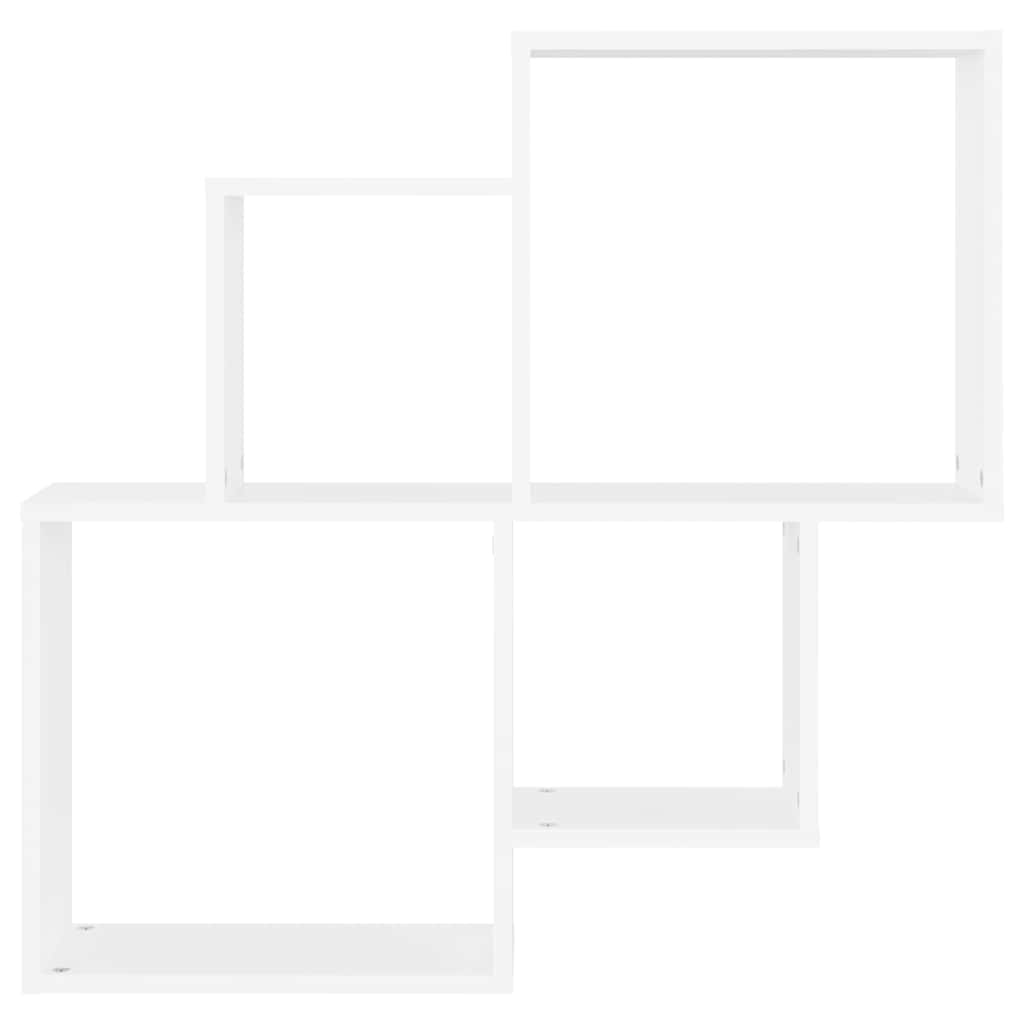 807259 vidaXL Wall Cube Shelf White 80x15x78,5 cm Engineered Wood