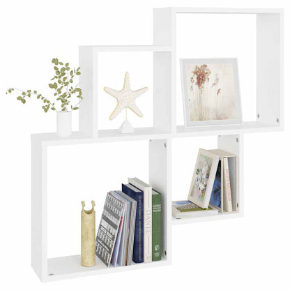 807259 vidaXL Wall Cube Shelf White 80x15x78,5 cm Engineered Wood