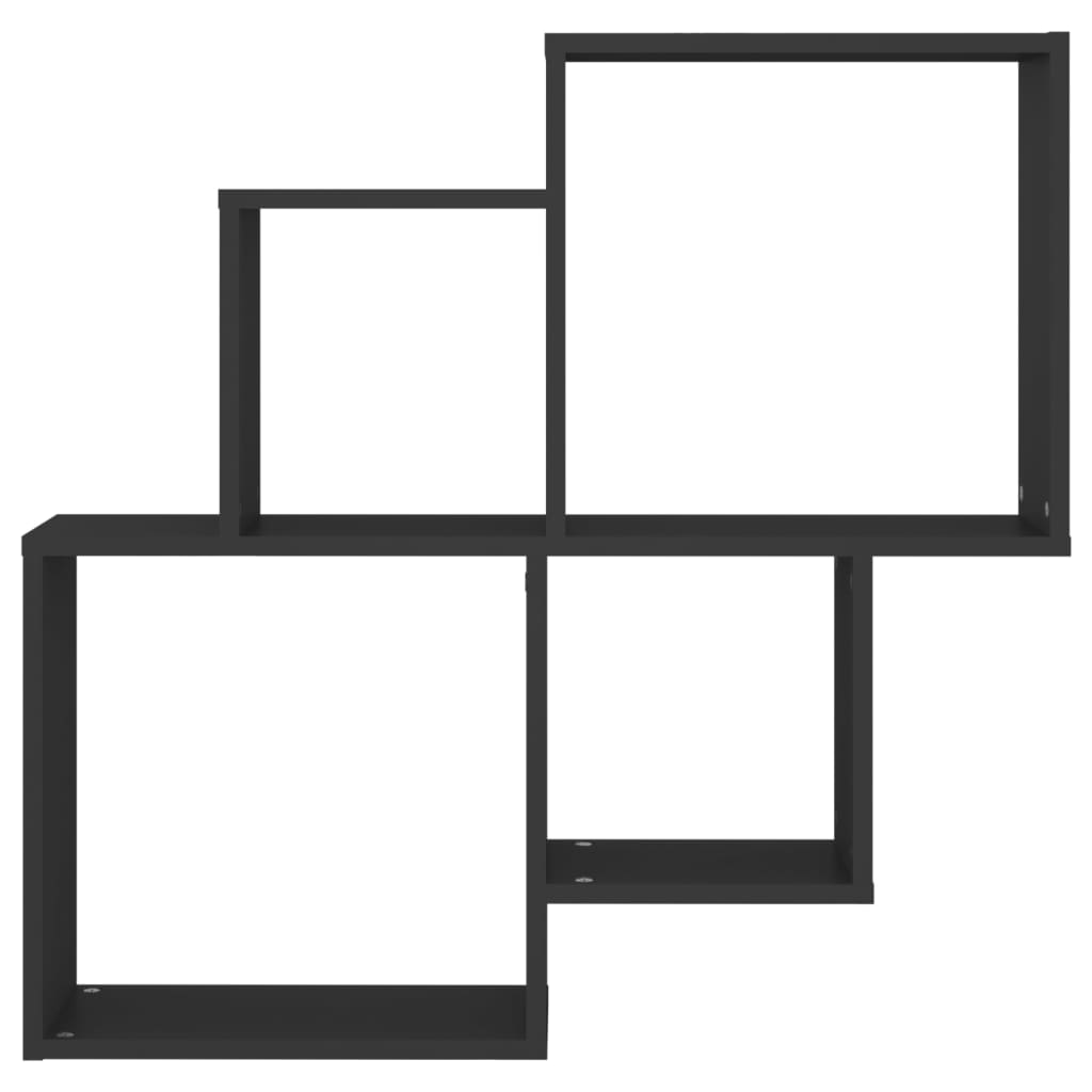 vidaXL Wall Cube Shelf | Black | Engineered wood | Medium | Wall mounting