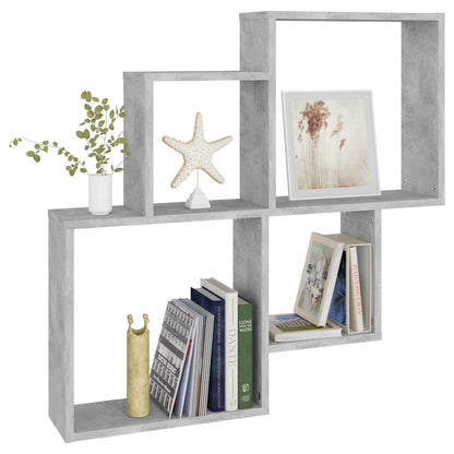 807263 vidaXL Wall Cube Shelf Concrete Grey 80x15x78,5 cm Engineered Wood