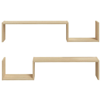 vidaXL Wall Shelf 2 pcs Sonoma Oak 100x15x20 cm Engineered Wood