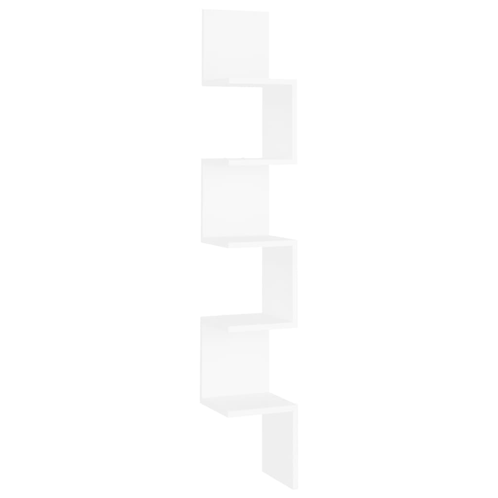 vidaXL Wall Corner Shelf White 20x20x127.5 cm Engineered Wood