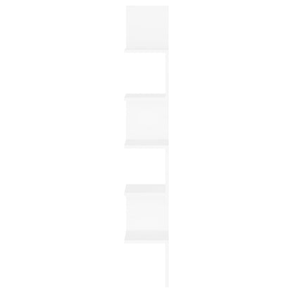 vidaXL Wall Corner Shelf White 20x20x127.5 cm Engineered Wood