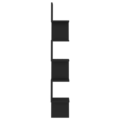 vidaXL Wall Corner Shelf | Black | Engineered wood | 20 x 20 x 127.5 cm