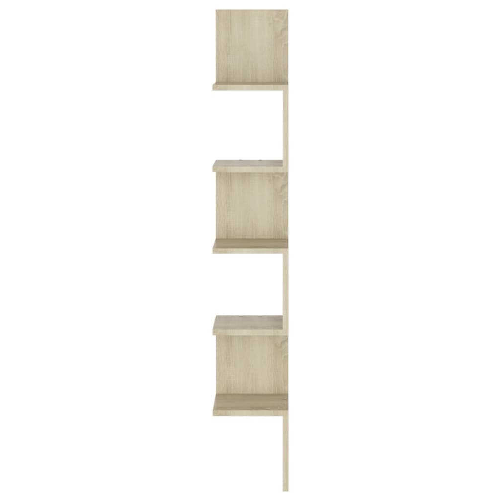 vidaXL Wall Corner Shelf Sonoma Oak 20x20x127.5 cm Engineered Wood