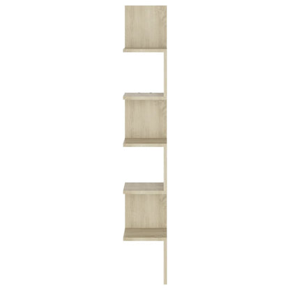 vidaXL Wall Corner Shelf Sonoma Oak 20x20x127.5 cm Engineered Wood