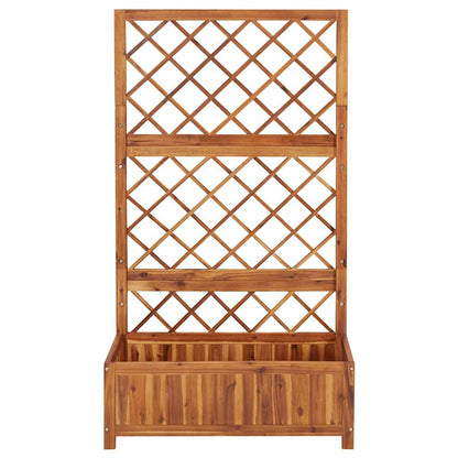 vidaXL Raised Bed with Trellis 85x38x150 cm Solid Acacia Wood