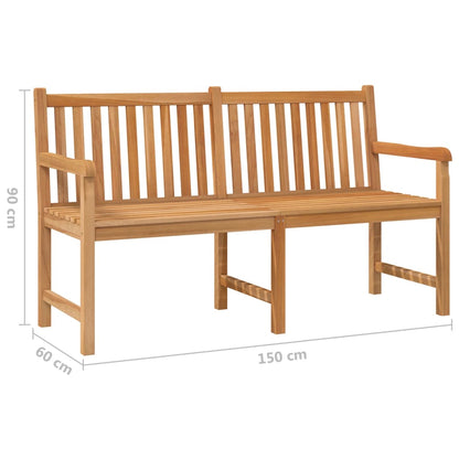 vidaXL Garden Bench | Teak | Solid Teak Wood | 150 cm | Sturdy | Garden Bench