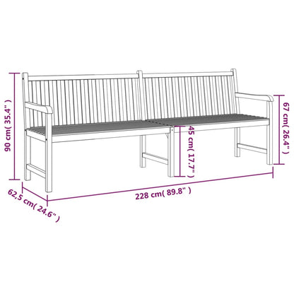 vidaXL Garden Bench | Warm Teak Wood | Fine Sanded Teak Hardwood | Large