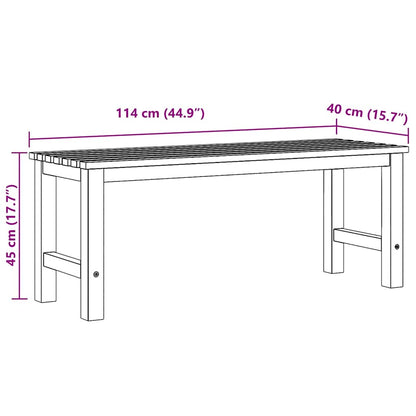 vidaXL Bench | Brown | Solid Teak Wood | 114 cm | Strong | Bench | Rectangular