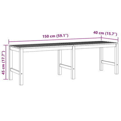 vidaXL Bench | Teak | Solid Teak Wood | 150 cm long |  Durable  | Garden Bench