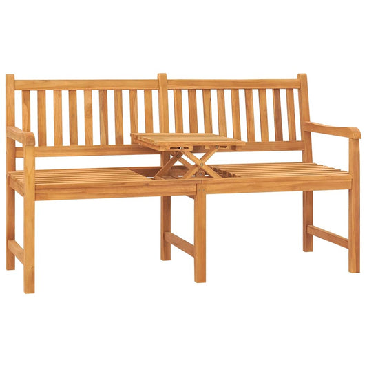 vidaXL 3-Seater Garden Bench with Table 150 cm Solid Teak Wood