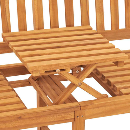 vidaXL Bench | Teak | Solid Teak Wood | 3-seater