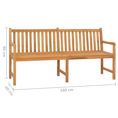 vidaXL Garden Bench | Warm Brown | Solid Teak Wood | 180 cm long bench | Durable