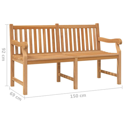 vidaXL Garden Bench 150 cm Solid Teak Wood