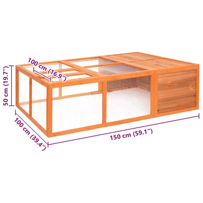 vidaXL Garden Animal Cage 150x100x50 cm Solid Firwood