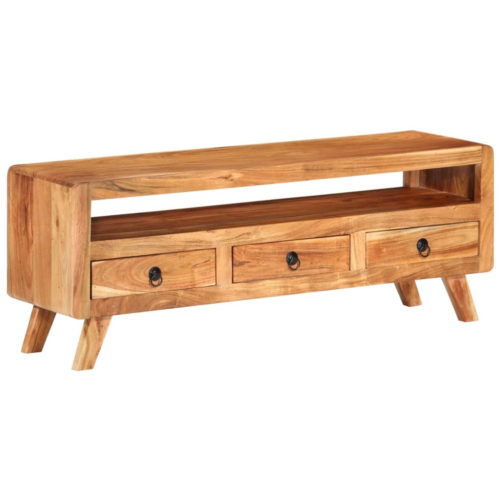 vidaXL TV Cabinet 110x30x40 cm Solid Acacia Wood