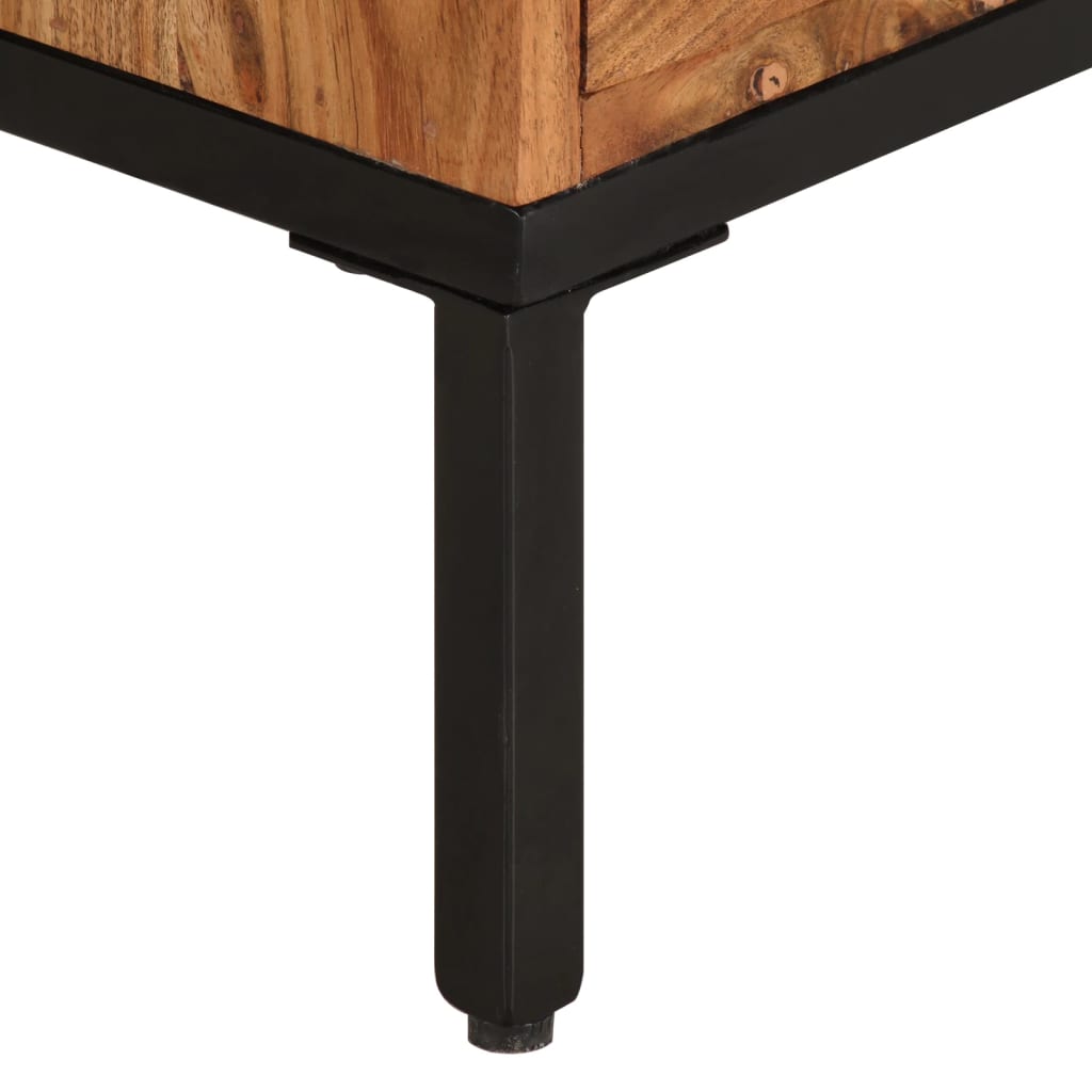 vidaXL TV Cabinet Honey Brown and Grey 110x30x50 cm Solid Wood Acacia