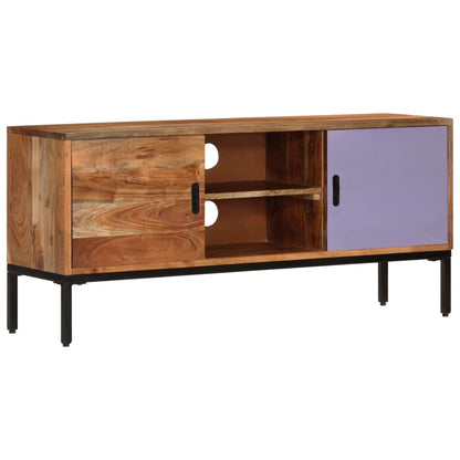 vidaXL TV Cabinet Honey Brown and Grey 110x30x50 cm Solid Wood Acacia